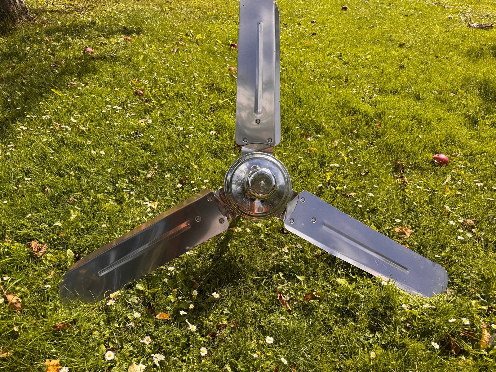 Metalen plafondventilator met 3 bladen, Ophalen, Gebruikt, Plafondventilator