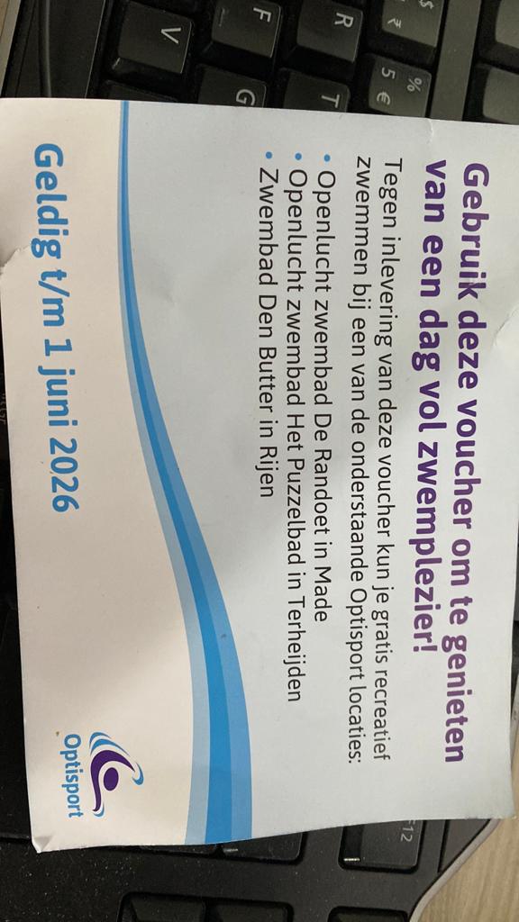 Voucher zwemmen, Eén persoon