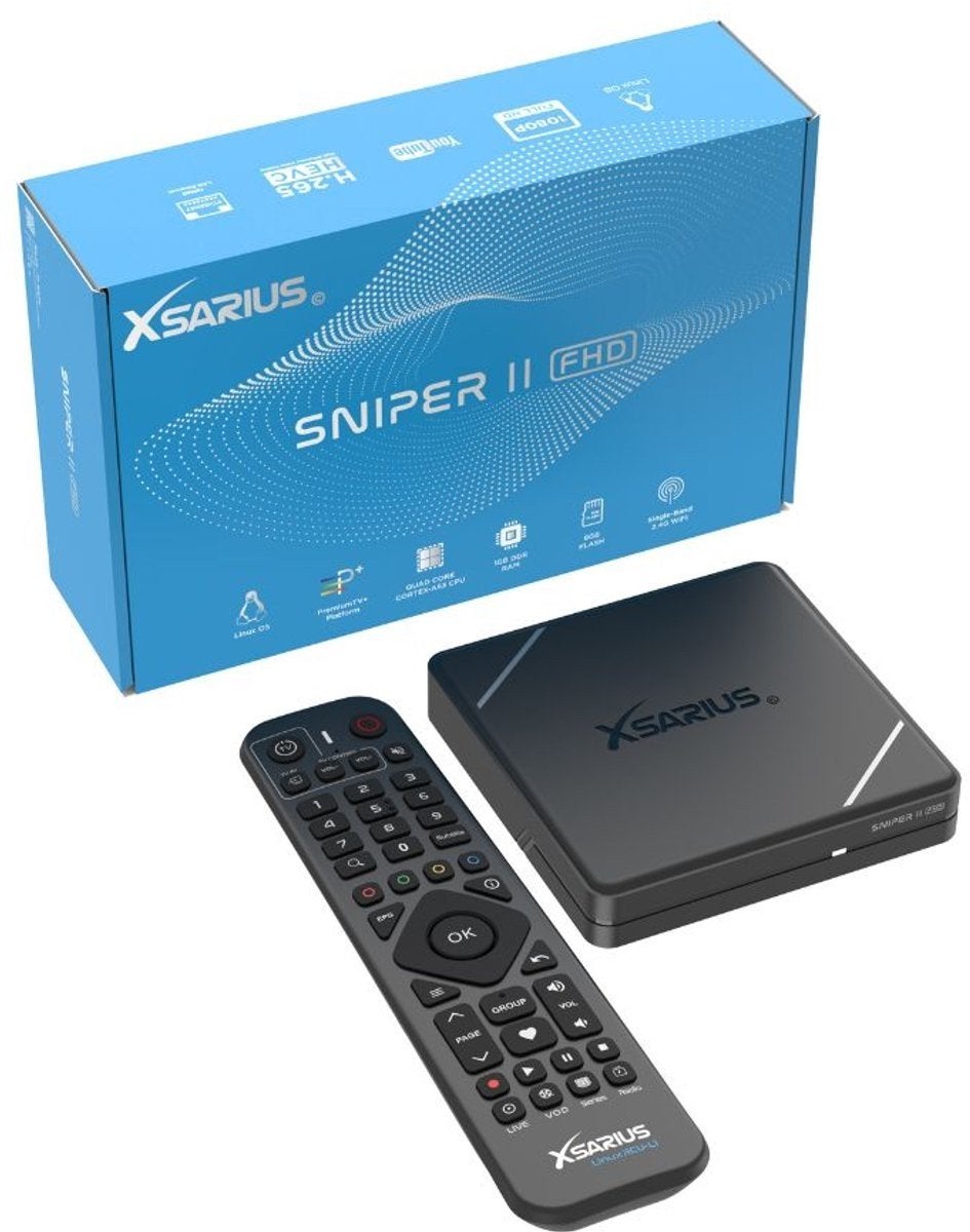 Xsarius Sniper 2 FHD Linux OTT Mediastreamer NIEUW, Info@xsarius.com, HDMI, Onbekend, Nieuw