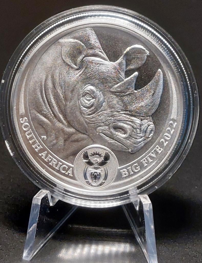 1 oz Zilveren Munt Zuid-Afrika Big Five 2022 Neushoorn, Verzenden, Overige waardes, Losse munt, Zilver