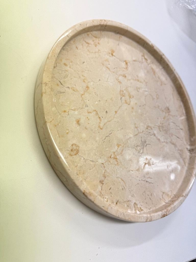 *NIEUW* Ronde Marmeren Tray – 28 cm | Beige Natuursteen, Ophalen of Verzenden, Nieuw, Rechthoekig, Overige materialen