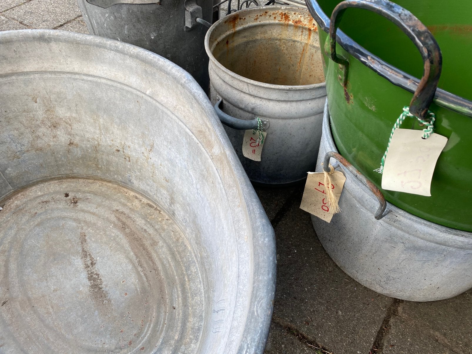 Grote zinken wasteil., Ophalen, Minder dan 30 cm, Rond, Zo goed als nieuw