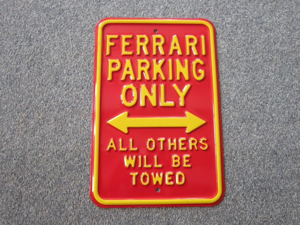FERRARI PARKING RECLAMEBORD, Ophalen, Zo goed als nieuw, Reclamebord