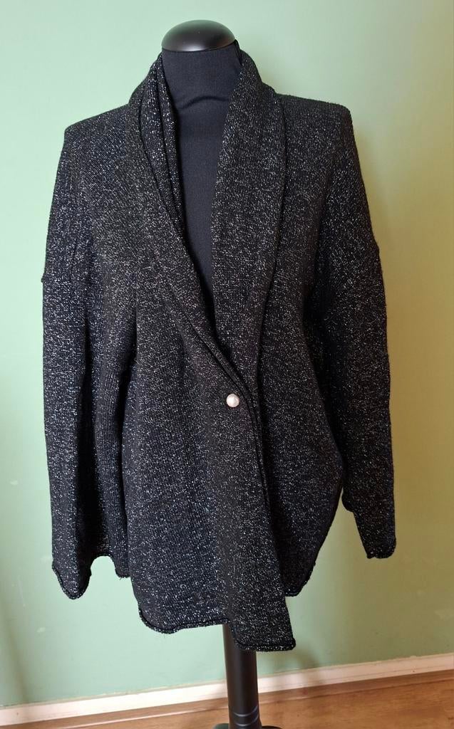 Mat Fashion zwart glittervest, Kleding | Dames, Grote Maten, Verzenden, Nieuw, Zwart, Trui of Vest