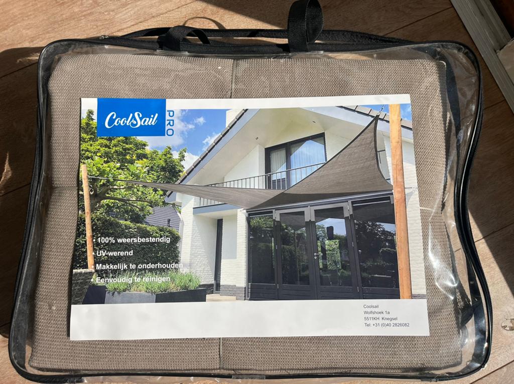 Schaduwdoek 3x4m Taupe - nieuw in verpakking, Tuin en Terras, Schaduwdoeken, Ophalen of Verzenden, Nieuw
