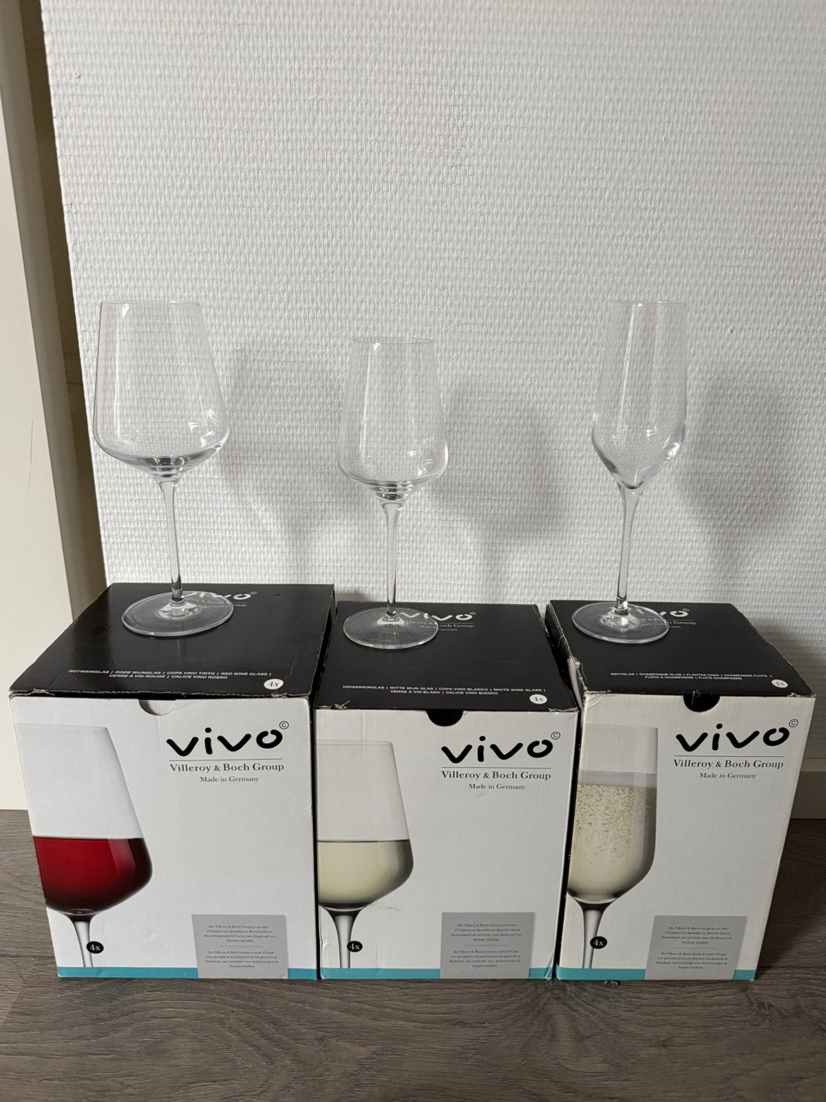 Vivo rodewijn wittewijn en champagne glazen, Ophalen, Gebruikt, Overige typen