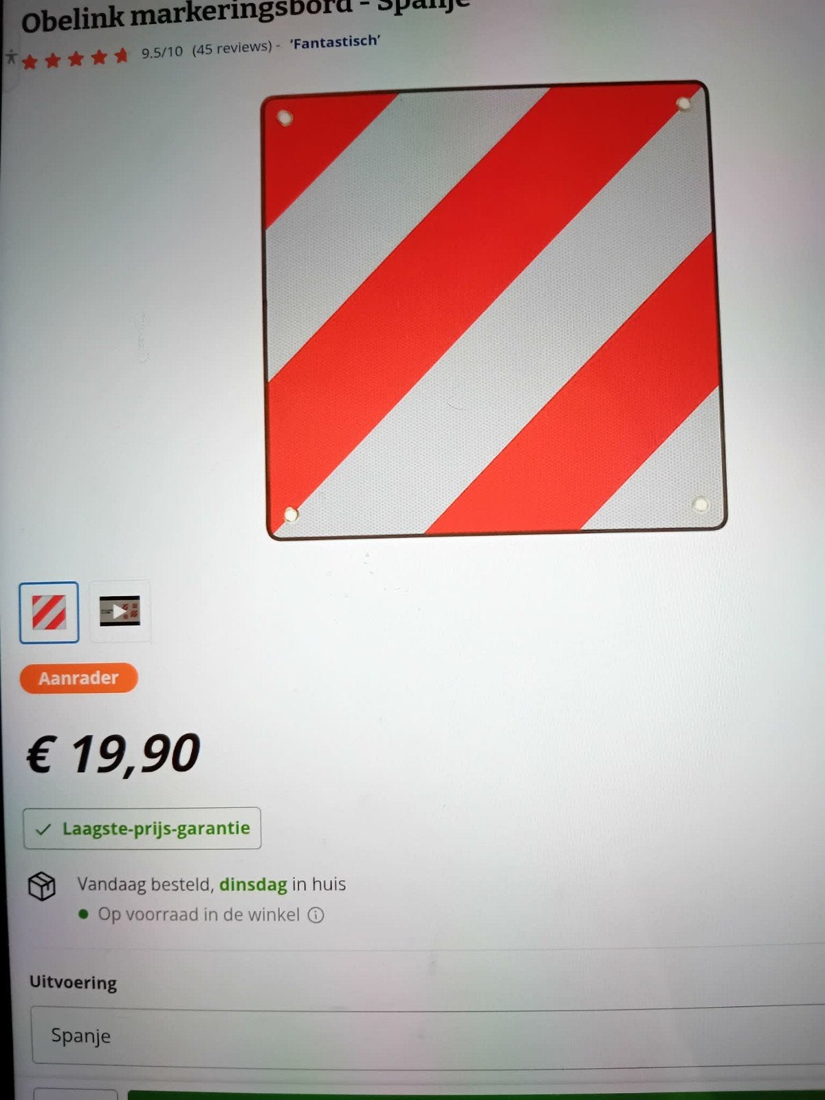 Markeringsbord voor Spanje., Caravans en Kamperen, Ophalen