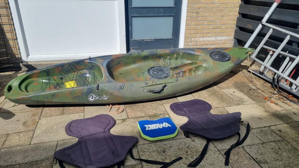 Riber sit on top kano met peddel en stoeltjes, Watersport en Boten, Kano's, Ophalen, Gebruikt, Eén persoon, Met peddels