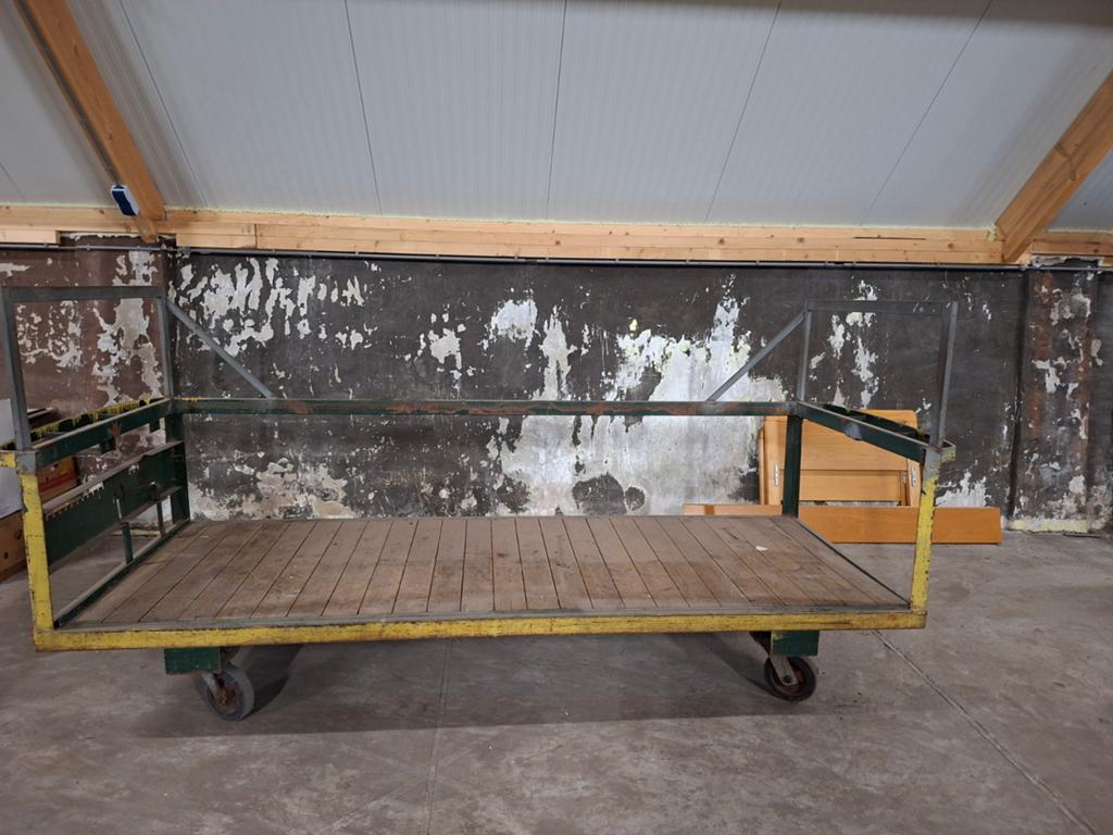 Robuuste transportkar met houten laadvlak, Ophalen, Gebruikt, Transportkar