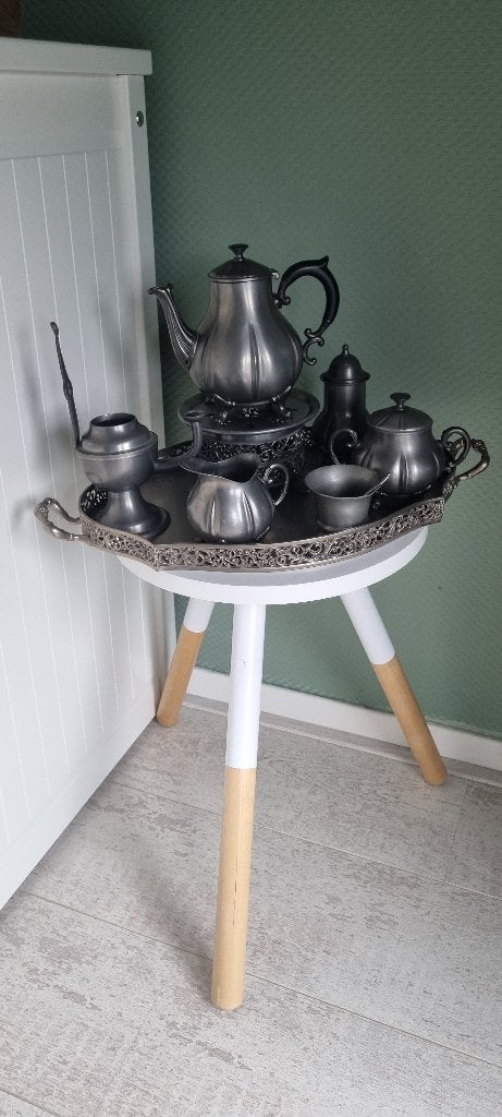 Tinnen Thee Servies, Antiek en Kunst, Ophalen