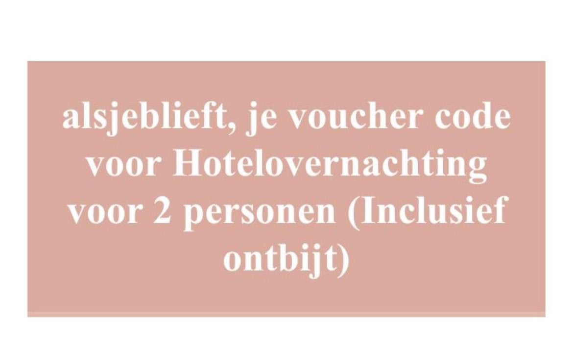 Hotelbon met ontbijt voor twee personen, Tickets en Kaartjes, Twee personen, 1 overnachting