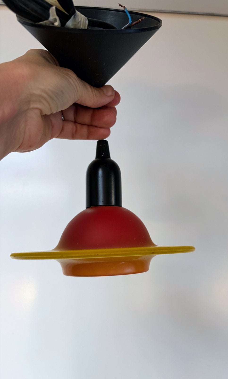 Vintage Steinhauer UFO lamp (eventueel 2), Vintage, Zo goed als nieuw, Glas, E27 (groot)
