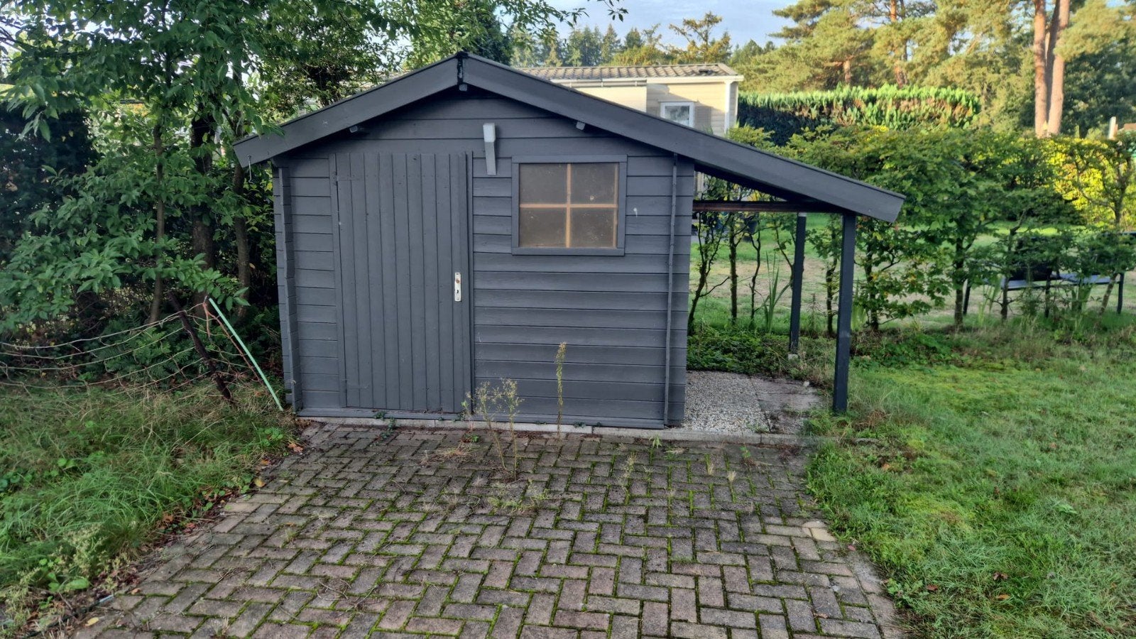 Houten Tuinberging met Afdak - 260x225 cm, Ophalen, Gebruikt, Hout, Overige typen