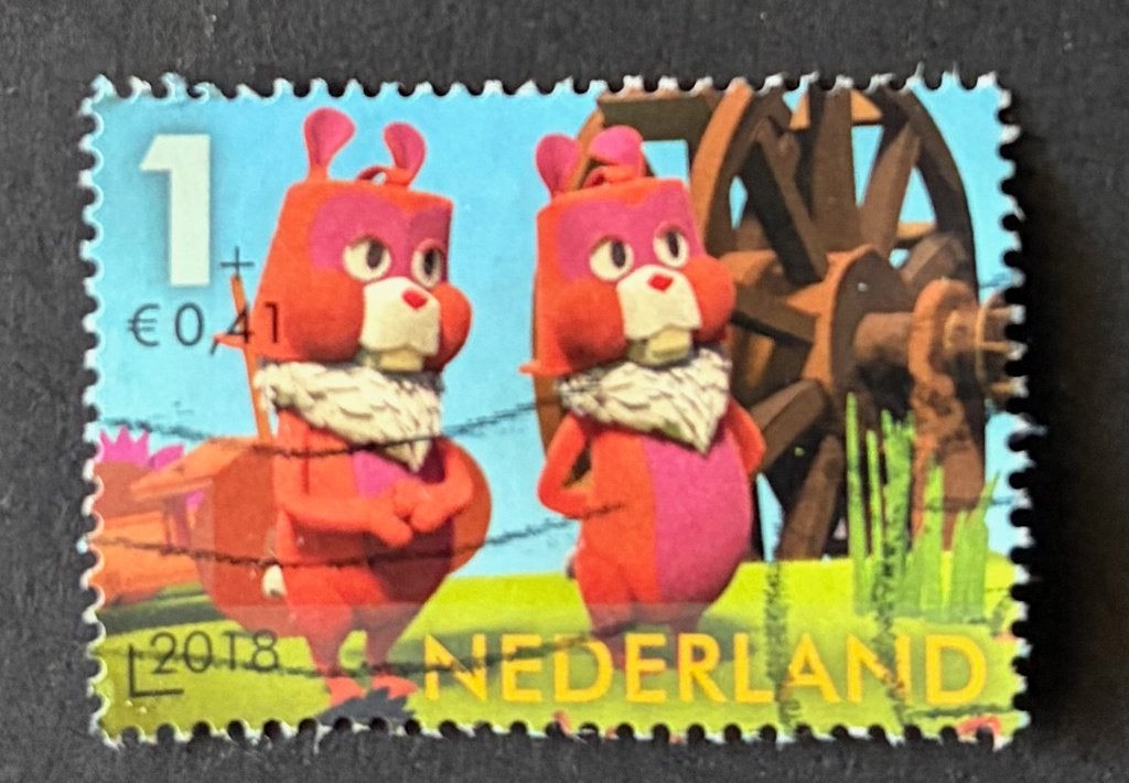 Postzegel Nederland Myra en Martha hamster, Ophalen of Verzenden, Na 1940, Gestempeld