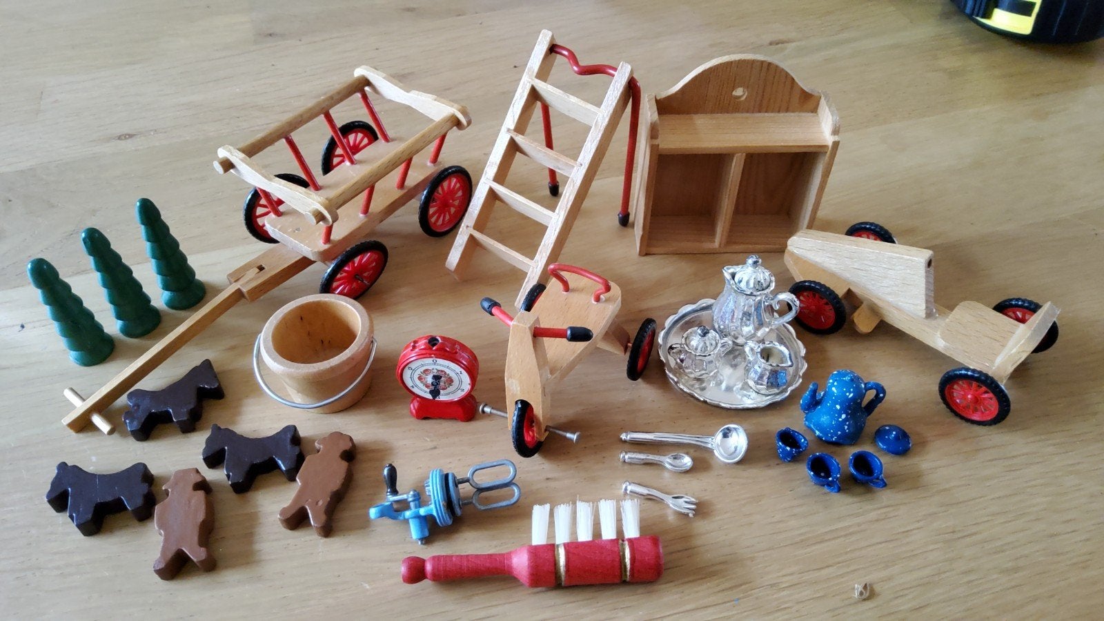 Vintage houten Caco miniatuur poppenhuis ladder servies boom, Ophalen of Verzenden, Gebruikt