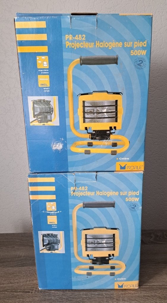 Bouwlamp (2x) - Profile PR482 - Halogeen 500W, Doe-het-zelf en Verbouw, Bouwverlichting, Ophalen, Gebruikt, 200 tot 500 watt, Lamp