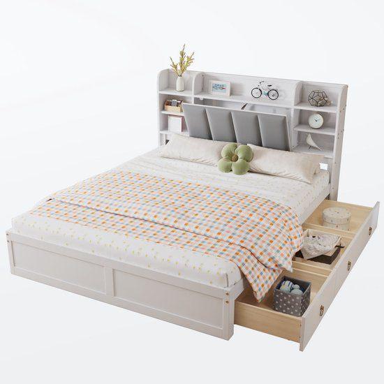 Bedframe – Tweepersoonsbed – Opbergbed – Met Lattenbodem, Corvance B.V., Verzenden, Nieuw, Corvancebol@gmail.com