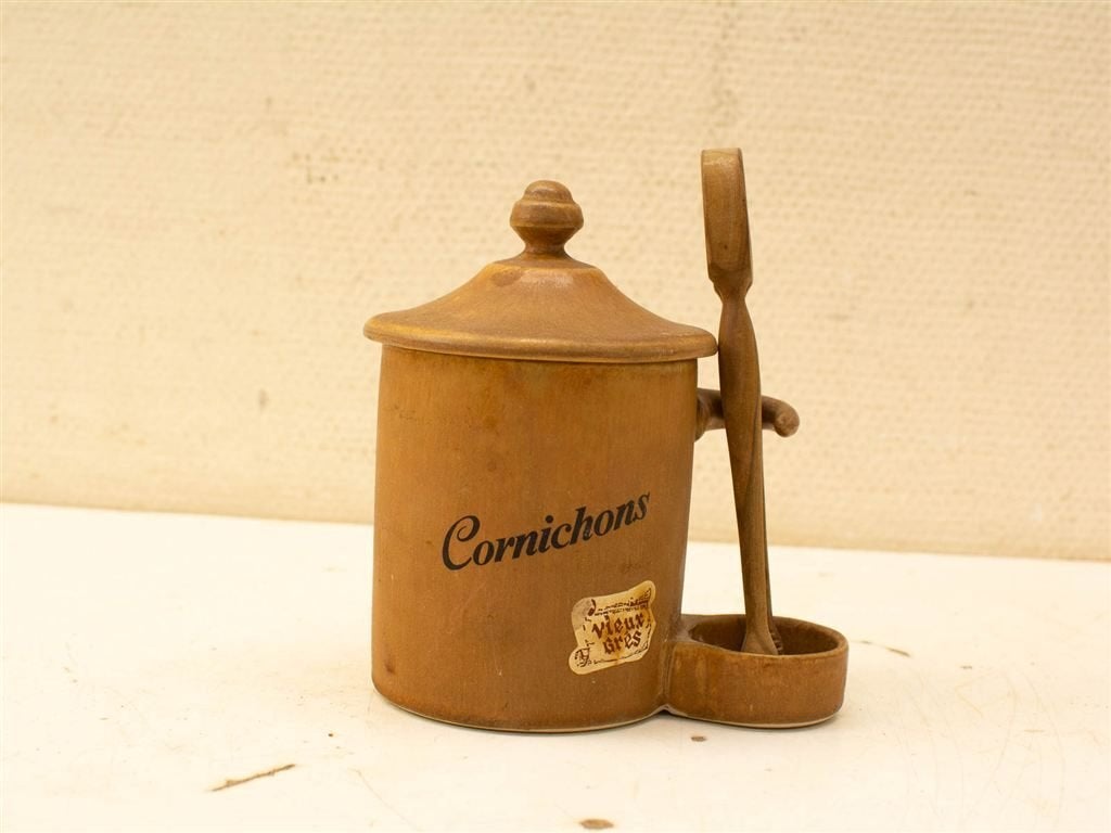 Cornichons-pot 37328, Gebruikt, Ophalen of Verzenden, Bord(en), Overige stijlen