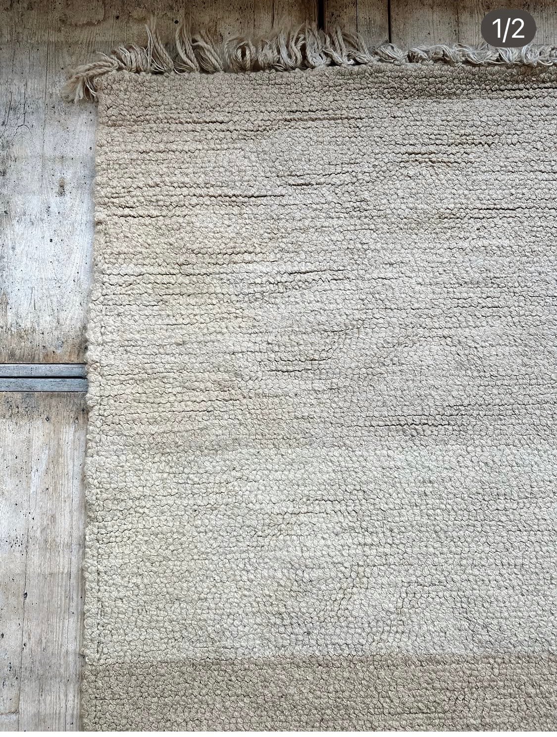 Wollen vloerkleed in beige, Ophalen, Beige, Zo goed als nieuw, X