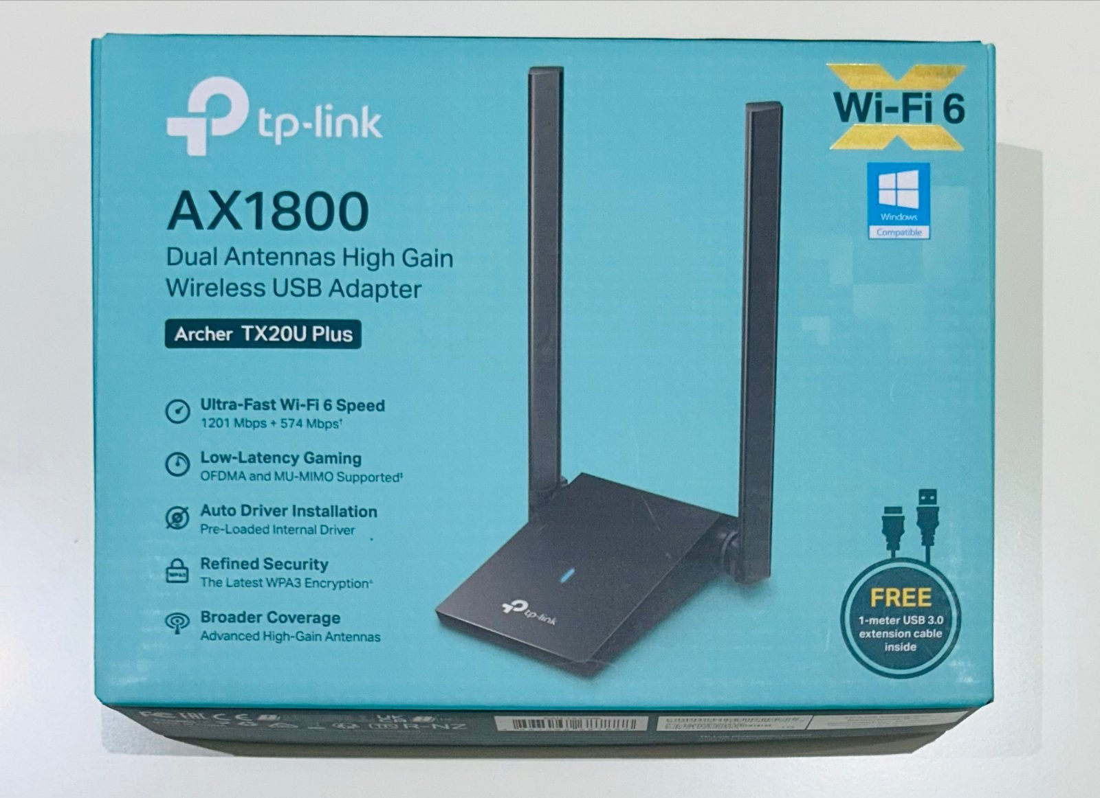 TP-Link AX1800 Dual Antennas High Gain Wireless USB Adapter, Ophalen of Verzenden, Zo goed als nieuw
