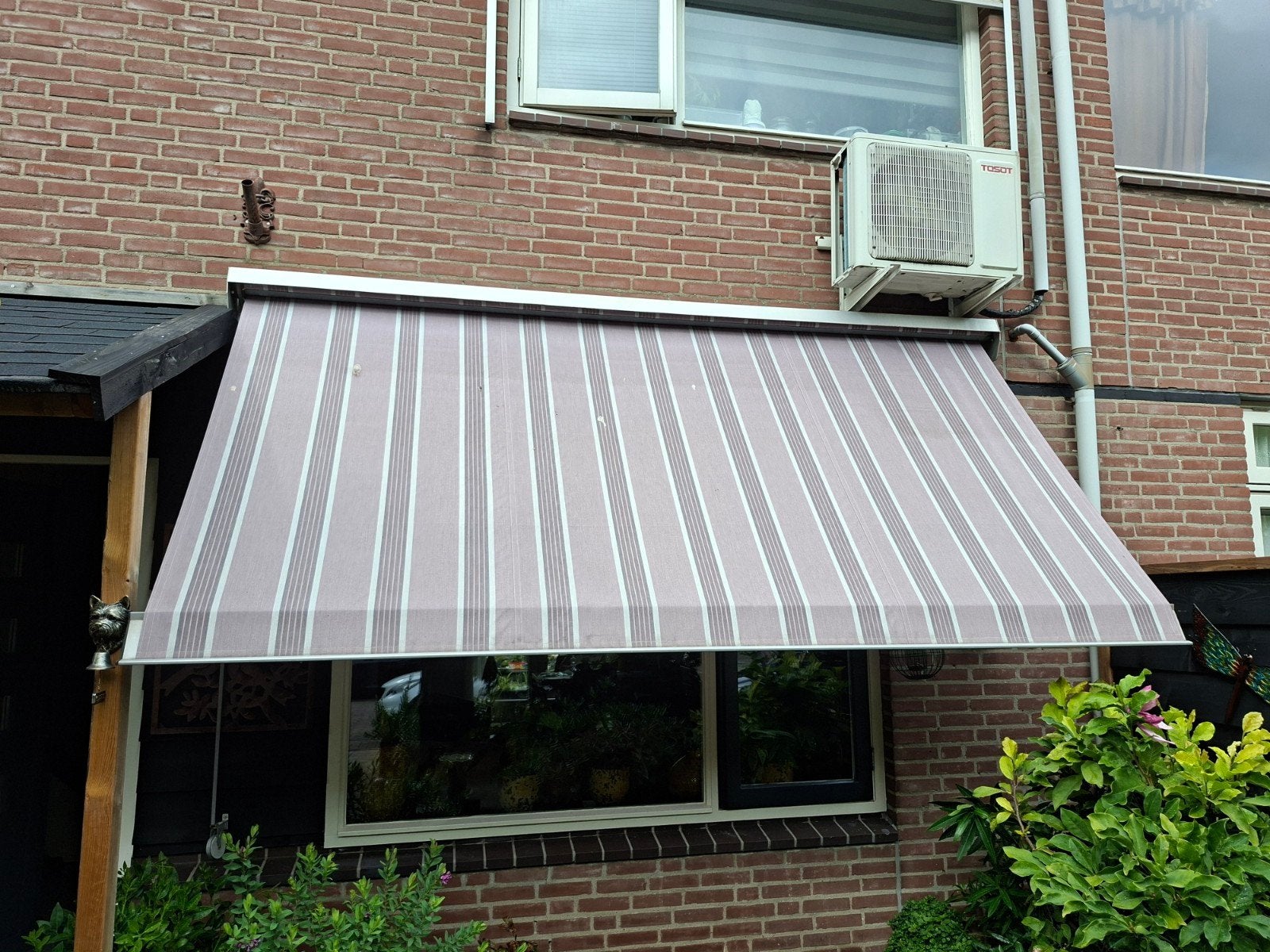 Uitvalscherm streepdoek, Ophalen, Gebruikt, 250 cm tot 450 cm, Uitvalscherm