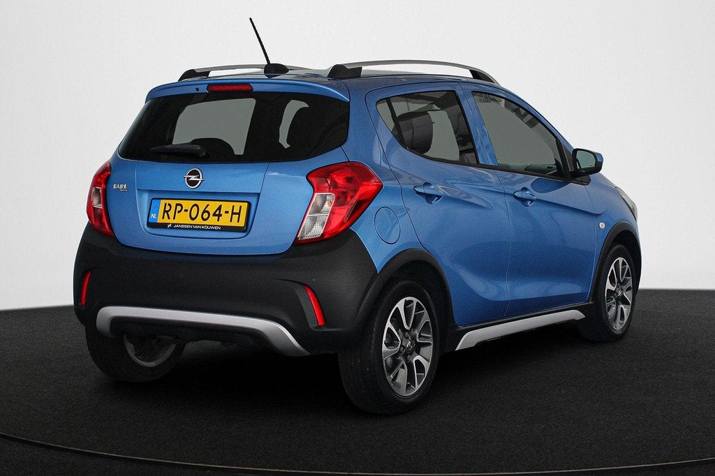 Opel KARL 1.0 Rocks Online Edition Automaat Apple CarPlay Na, Auto's, 839 kg, Stof, Gebruikt, Blauw
