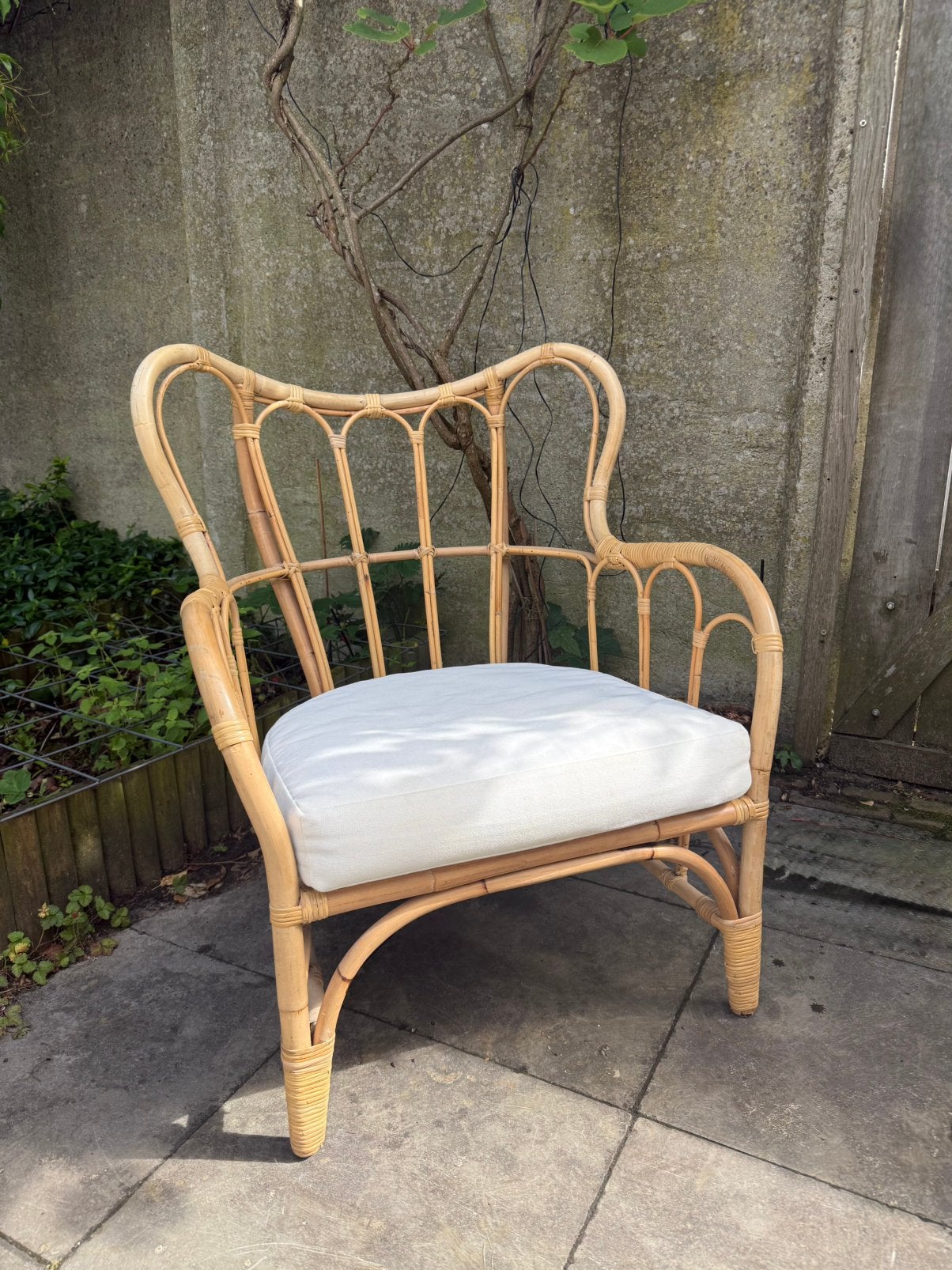 Leuke retro rotan stoel - IKEA, Ophalen, Bruin, Riet of Rotan, Zo goed als nieuw