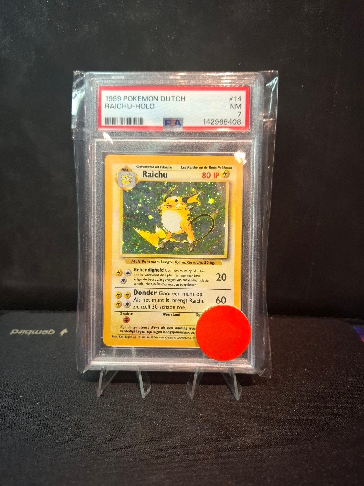Raichu #14 (holo) psa7, Ophalen of Verzenden, Zo goed als nieuw