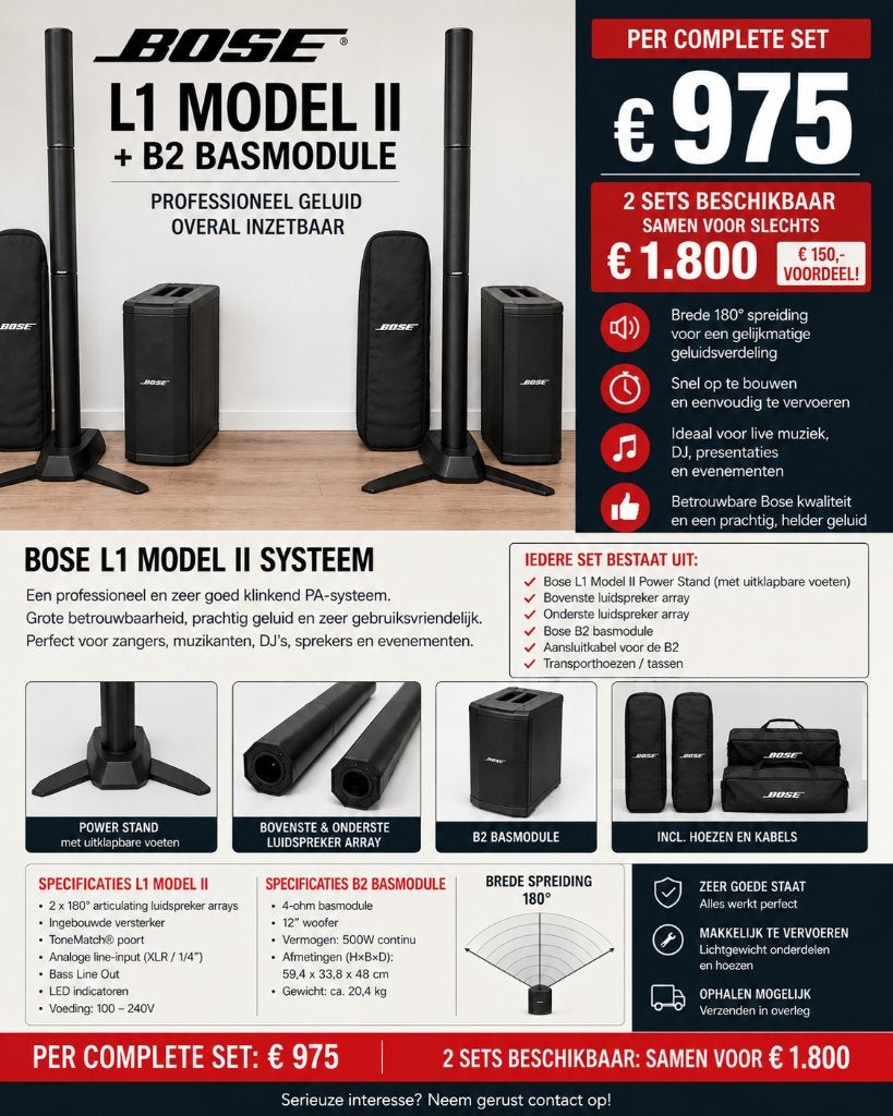Bose L1 Model II + B2 Basmodule incl. hoezen, Ophalen, Gebruikt, Audio