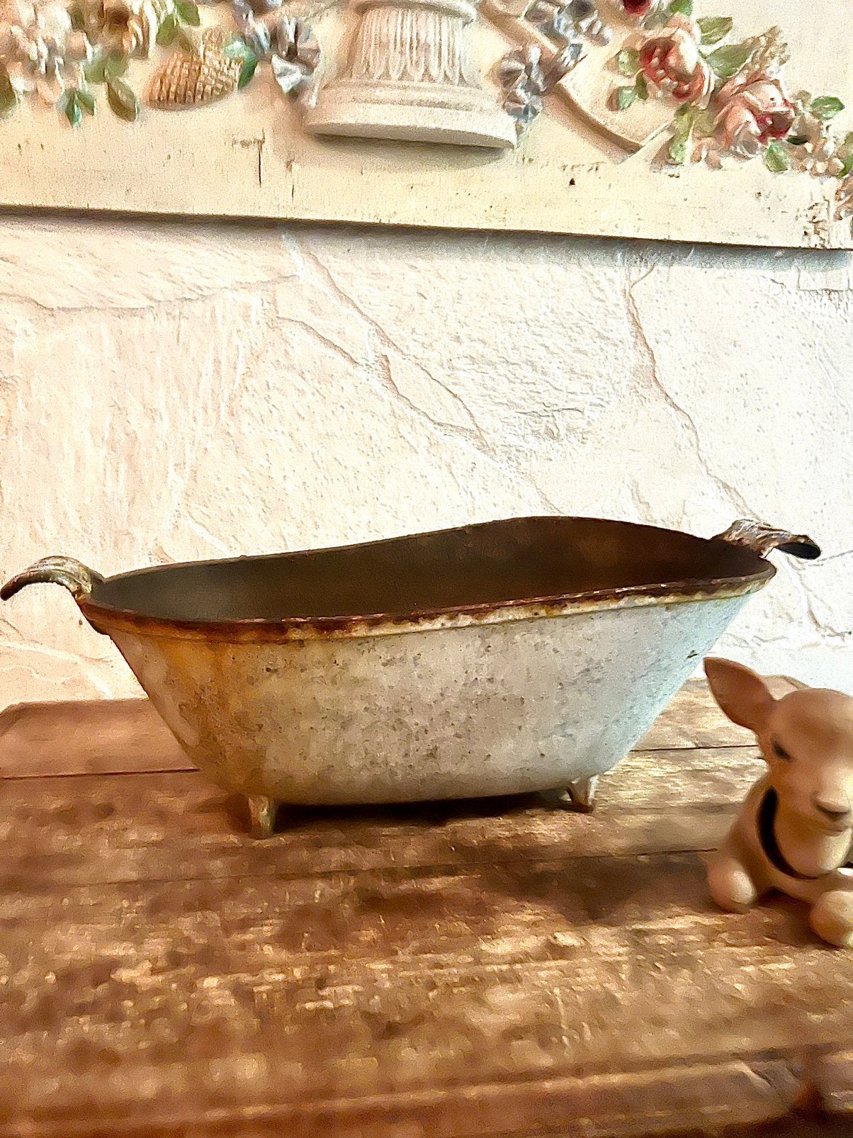 Emaille of geëmailleerd jardiniere tuinvaas kolenbak ijzer, Ophalen of Verzenden