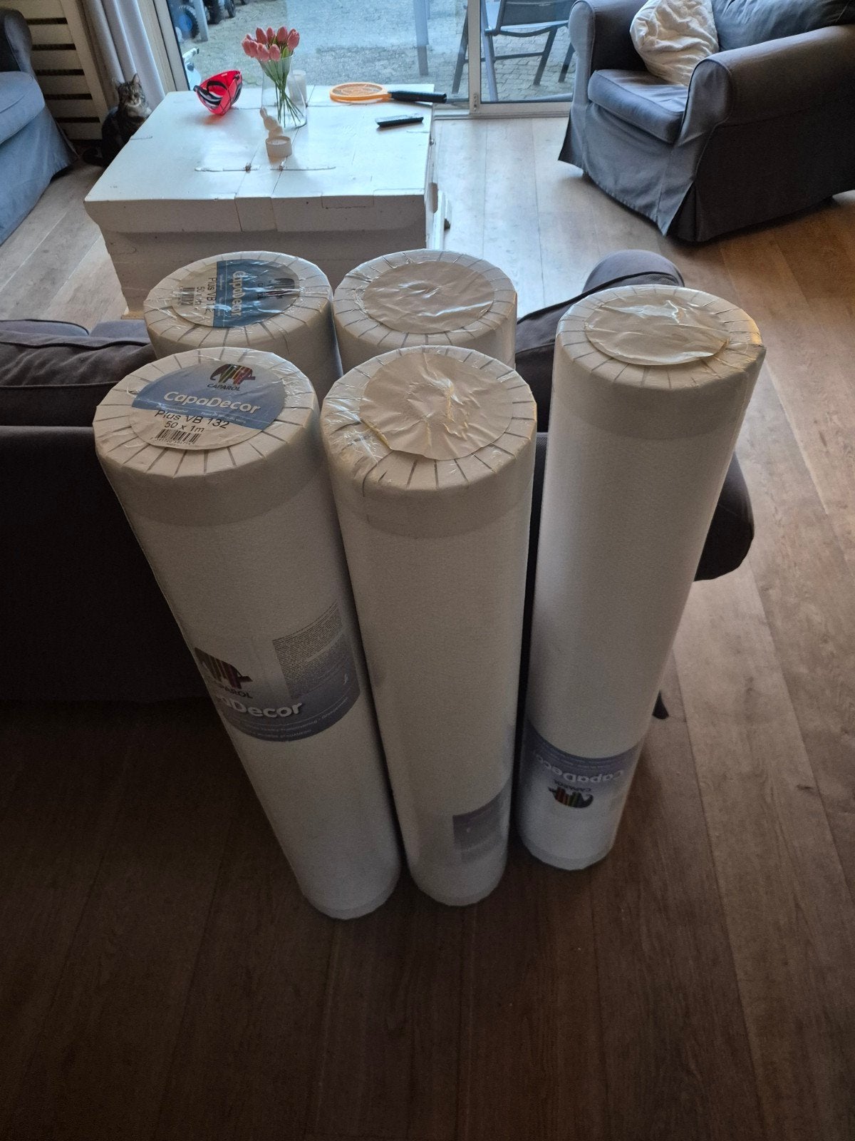 4x Capadecor Vliesbehang Rollen - 1m breed, 50m lang