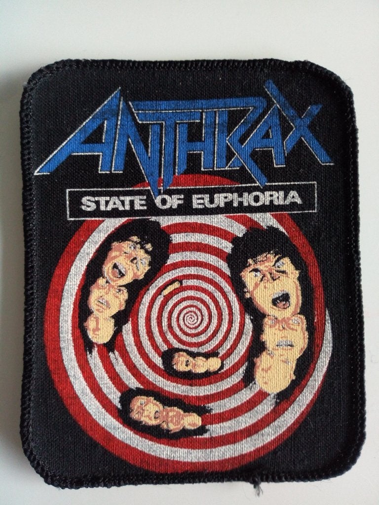 Anthrax leuke vintage 1988 State Of Euphoria patch a257, Verzenden, Nieuw, Kleding