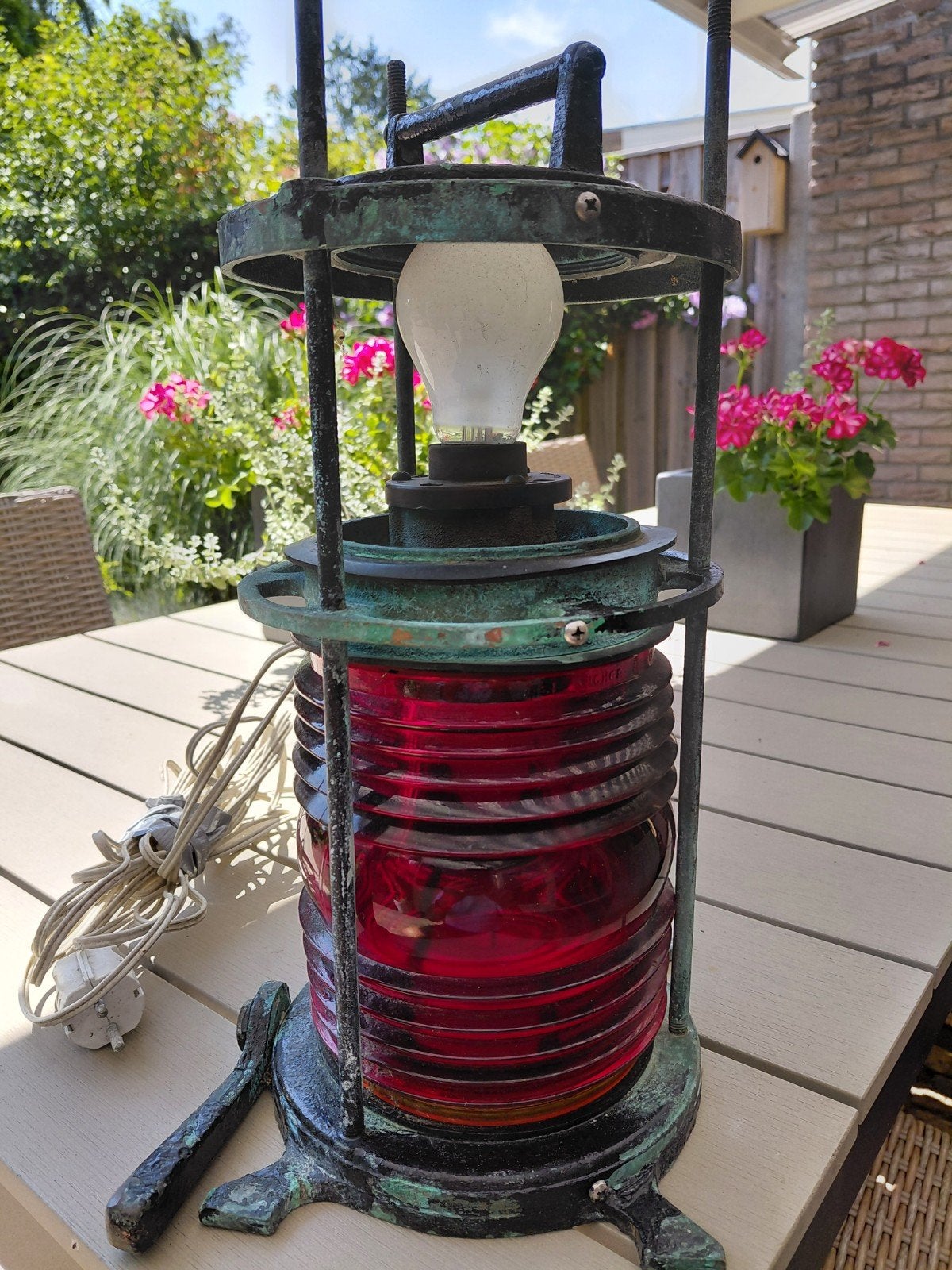ZWAAR BRONZEN PERKO USE 3 1/8 FOCAL NIGHT SCHEEPS LAMP, Ophalen of Verzenden, Motorboot of Zeilboot
