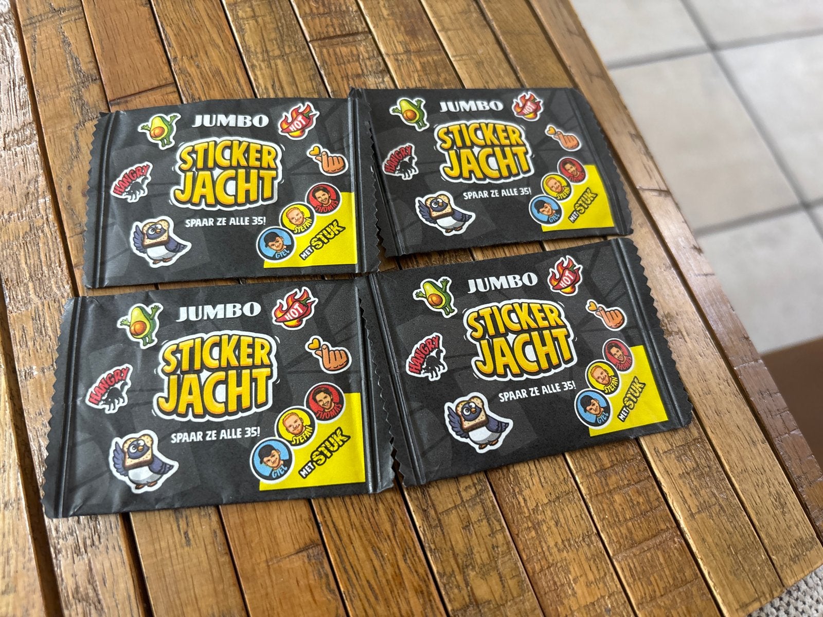 Jumbo Sticker Jacht - 4 ongeopende pakjes, Verzamelen, Ophalen of Verzenden, Nieuw, Overige typen