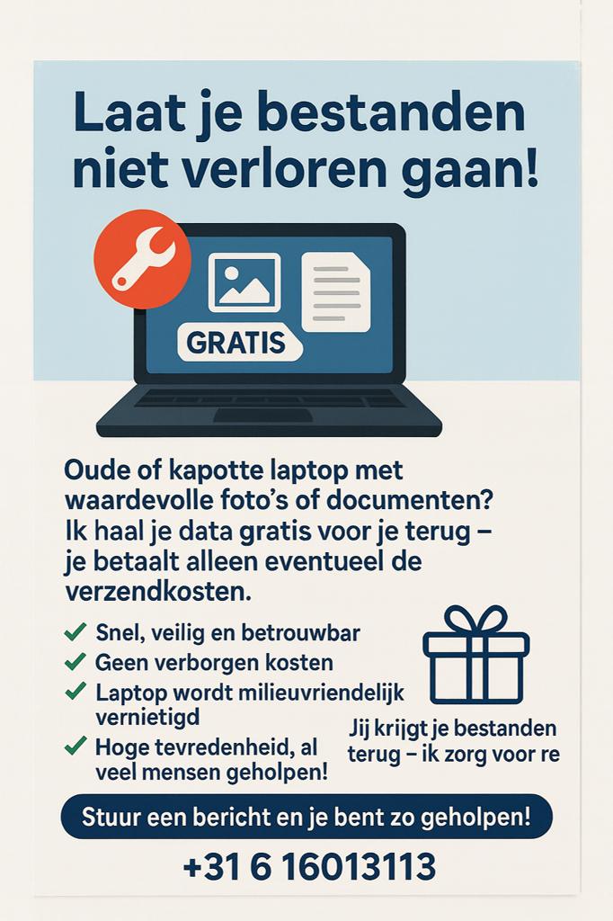 Gezocht: Kapotte laptop of pc zonder wachtwoord, Computers en Software, Windows Laptops, Ophalen of Verzenden, Zo goed als nieuw