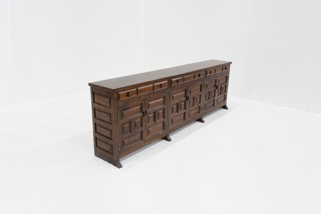 Vintage brutalist dressoir  jaren 70, Gebruikt, Met deur(en), Design, Ophalen of Verzenden
