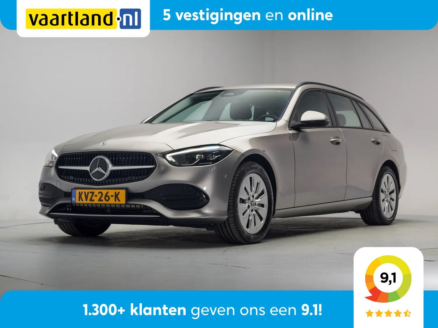 Mercedes-Benz C-Klasse ESTATE 300e Business Line Aut. [ LED, Auto's, Automaat, Dealer onderhouden, Achterwielaandrijving, 4 cilinders