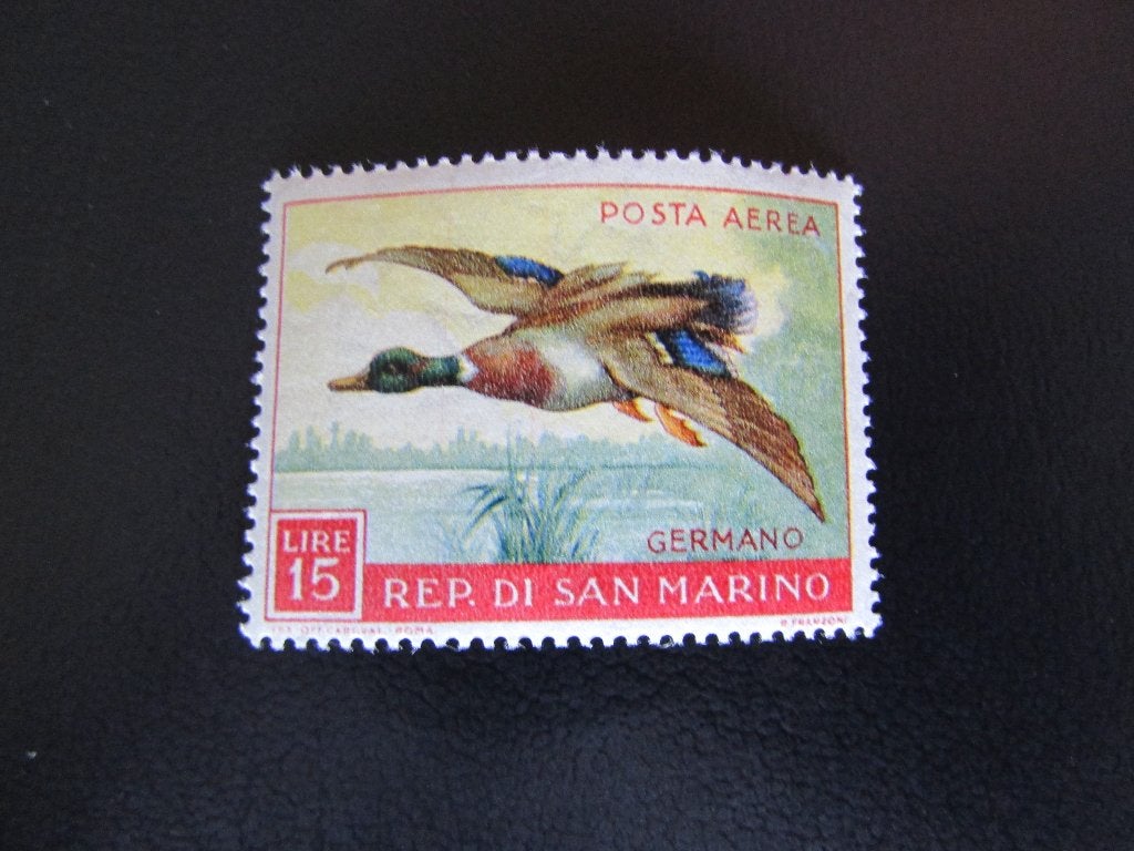 Postzegel Vogel: Wilde Eend uit San Marino, Ophalen of Verzenden, Postfris, Dier of Natuur
