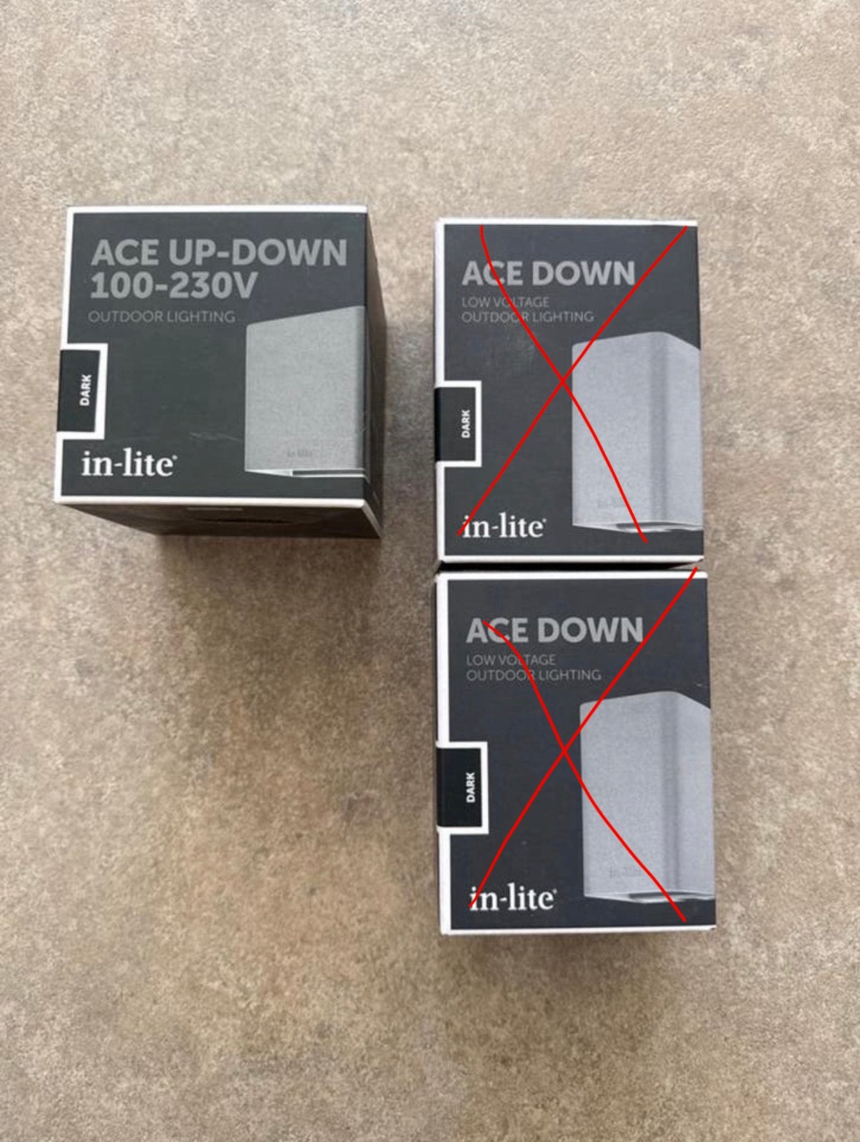 In-Lite Ace Up-Down 100-230V Wandlamp Zwart Nieuw in Doos, Minder dan 50 watt, Wandlamp, Ophalen of Verzenden, Netvoeding
