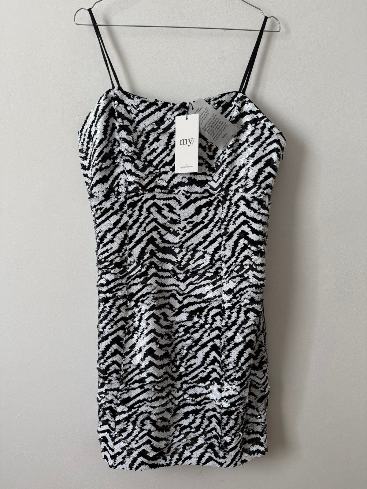 Nieuw! Zebra pailletten jurk My Jewellery - L, Ophalen of Verzenden, Nieuw, Zwart