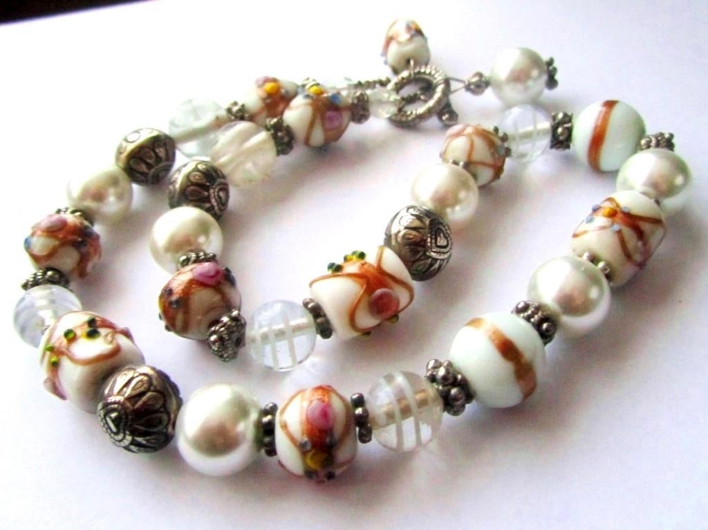 Antieke ketting collier Murano Millefiori Weddingcake kraal, Sieraden, Tassen en Uiterlijk, Kettingen, Verzenden, Zo goed als nieuw