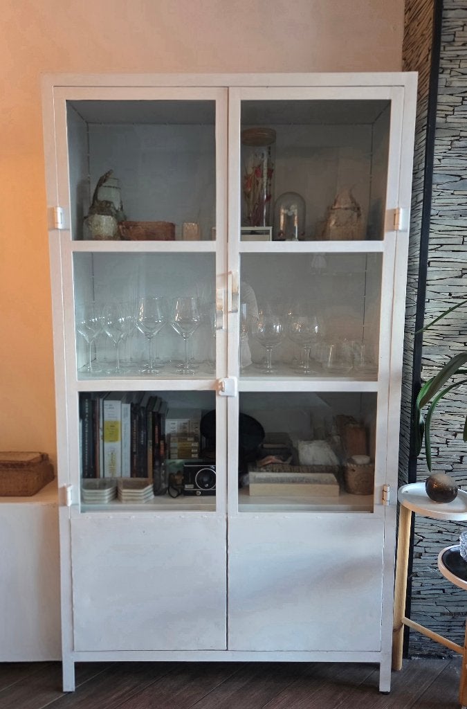 Industriële Vitrinekast - 100x43x180 cm, Ophalen, 50 tot 100 cm, Glas, 25 tot 50 cm