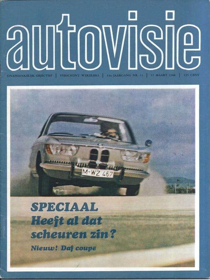 Autovisie 11 1968 : Peugeot 204 Coupe - Daf 55 Coupe - Isuzu, Ophalen of Verzenden, Gelezen, Algemeen