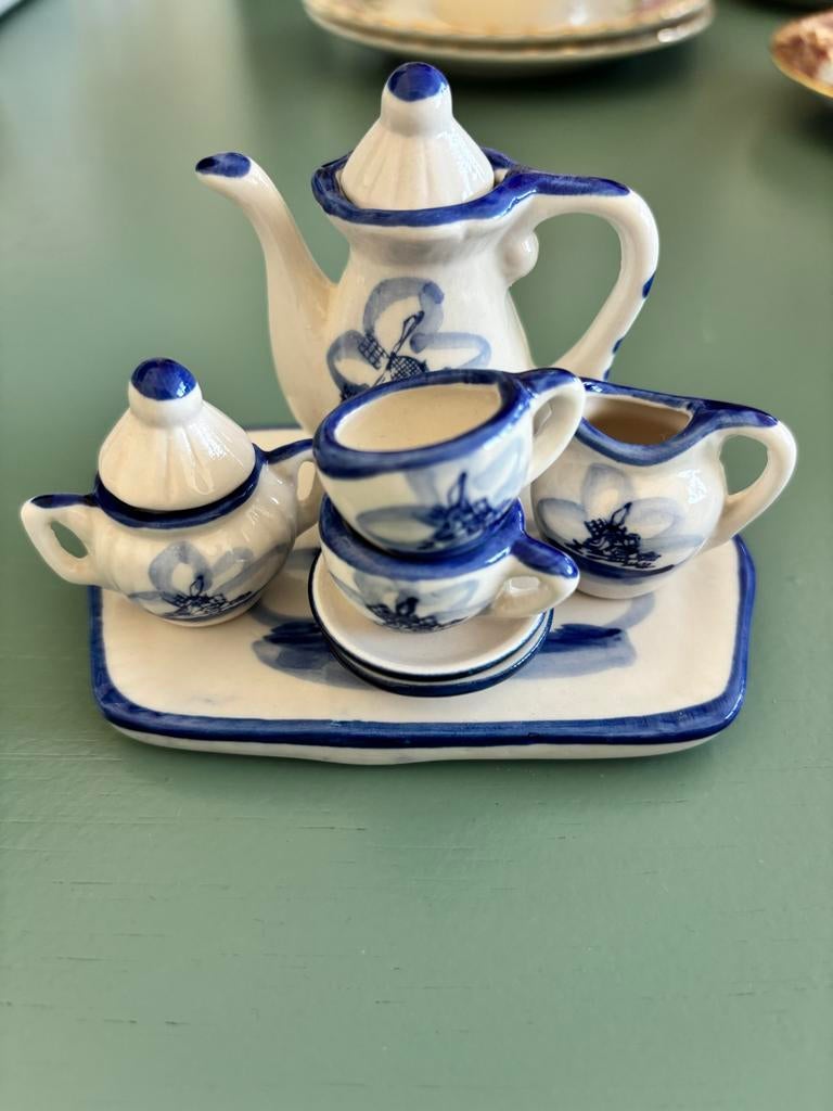 Mini Delfts Blauw Thee Serviesje - Compleet Setje, Ophalen of Verzenden