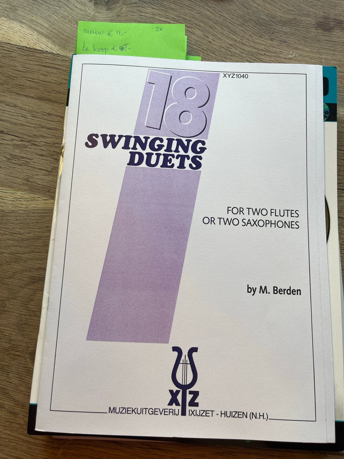 18 Swinging Duets voor fluit of saxofoon - M. Berden, Dwarsfluit of Piccolo, Ophalen of Verzenden, Zo goed als nieuw, Thema