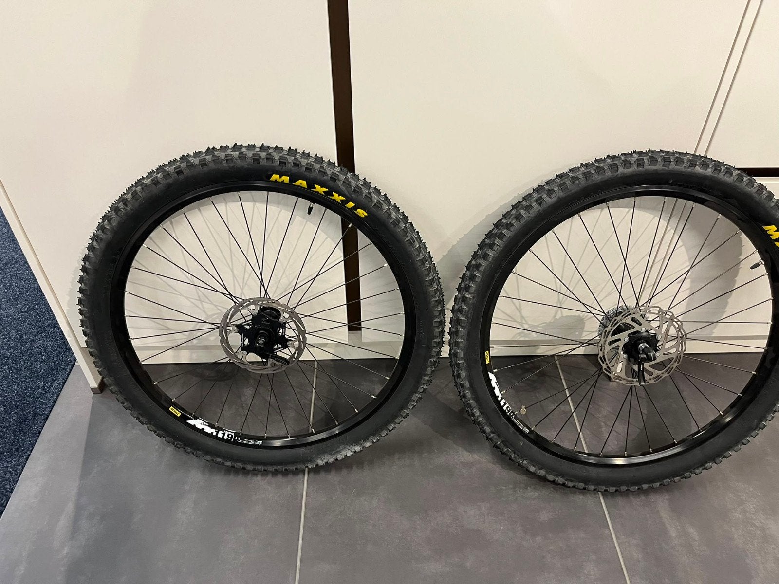 Mountainbike wielen met Maxxis banden en DS Covers tas, Wiel, Ophalen of Verzenden, Zo goed als nieuw, Aluminium