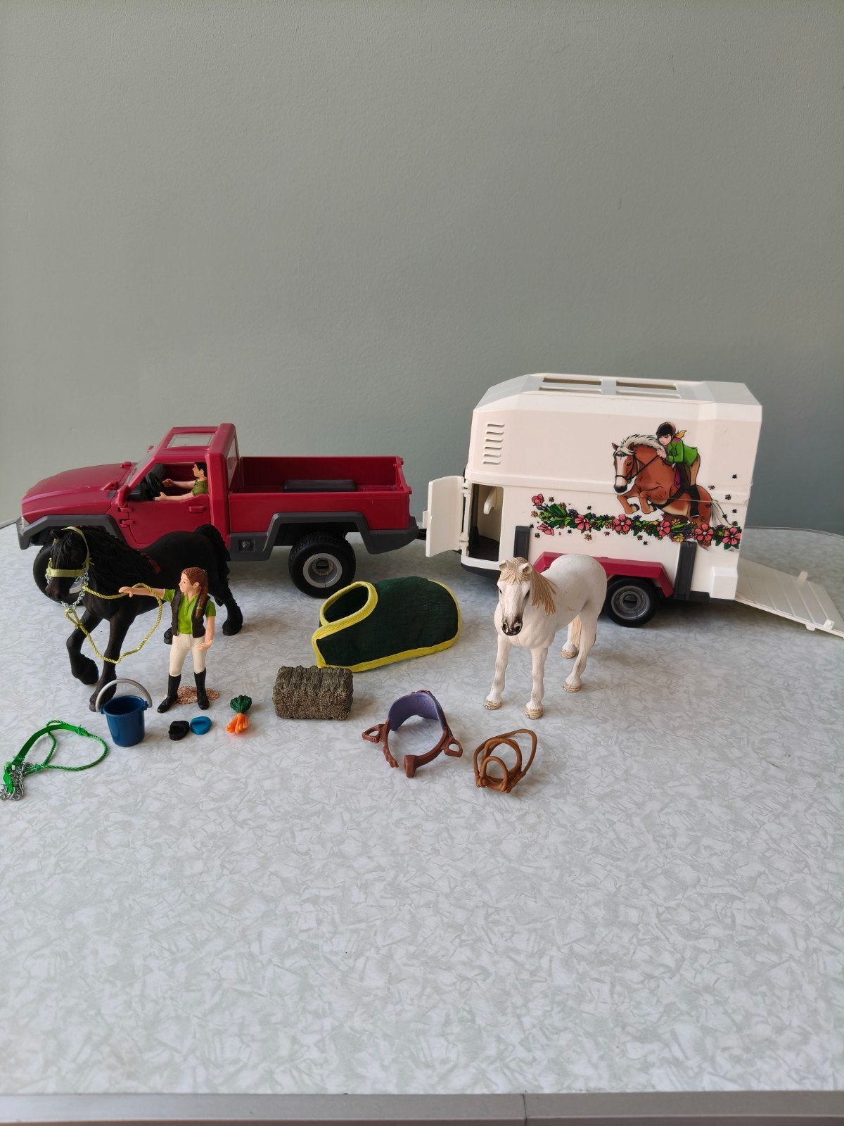 Schleich pick up met paardentrailer 42346, Ophalen of Verzenden, Zo goed als nieuw, Jongen of Meisje