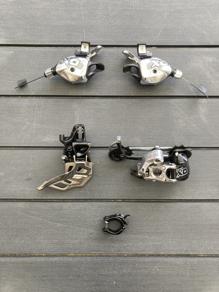 SRAM X0 2x10 schakelgroep - shifters + derailleurs, Ophalen of Verzenden, Gebruikt, Derailleur of Ketting, SRAM