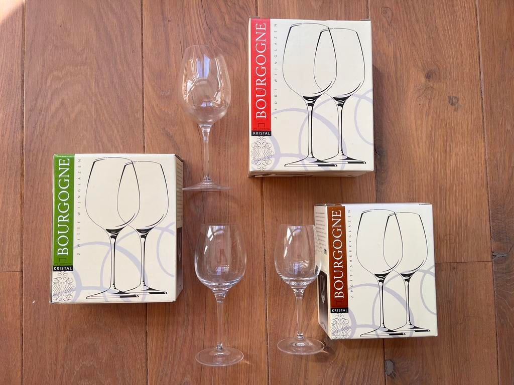 Bourgogne kristallen wijnglazen set (> 36-delig), Ophalen, Glas of Glazen, Overige stijlen, Glas