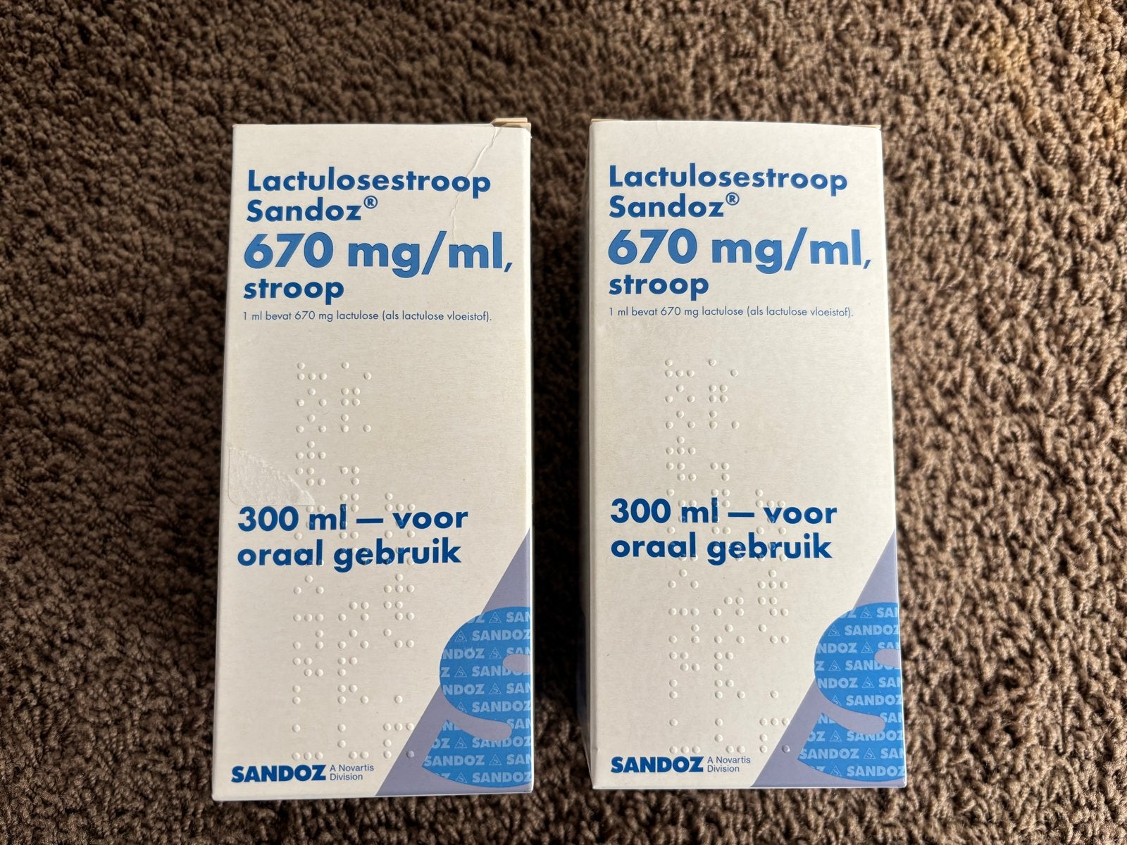Lactulosestroop Sandoz 670 mg/ml 300 ml 2 flessen, Ophalen of Verzenden, Nieuw, Poeder of Drank